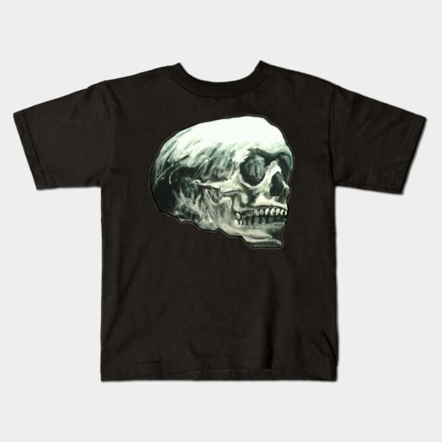 Floating Skull Kids T-Shirt by chadtheartist